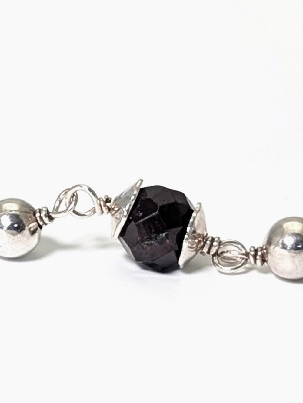 Vintage 925 Sterling Silver Faceted Garnet Drop Earrings Archival Jewelry - Picture 6 of 10